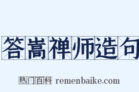 答嵩禅师造句是什么意思的图片